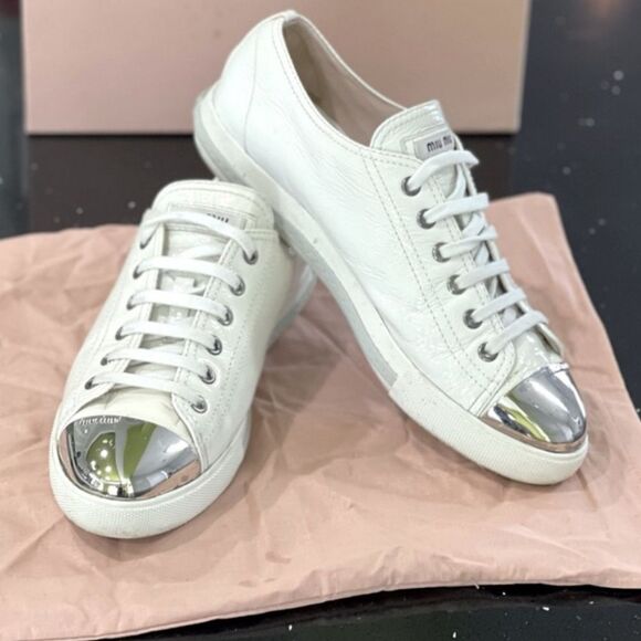 MIU MIU Patent leather white sneakers - Picture 11 of 14